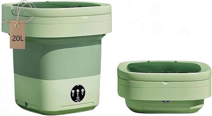 Foldable Mini Laundry Machine With Spiner