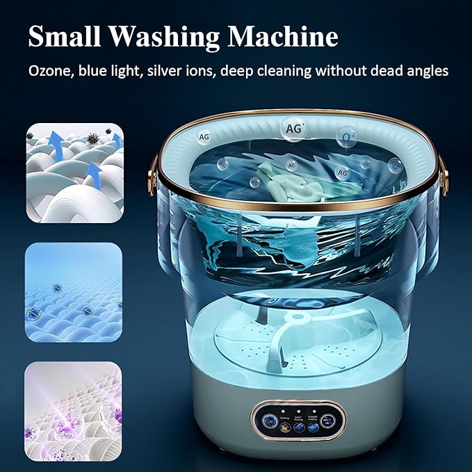 Foldable Mini Laundry Machine With Spiner