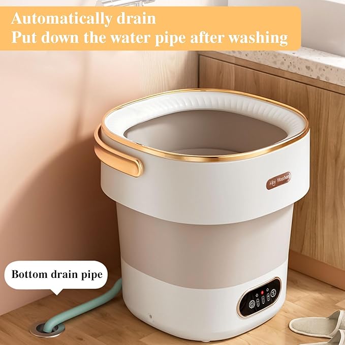 Foldable Mini Laundry Machine With Spiner