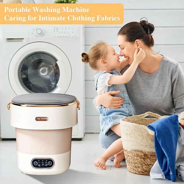 Foldable Mini Laundry Machine With Spiner