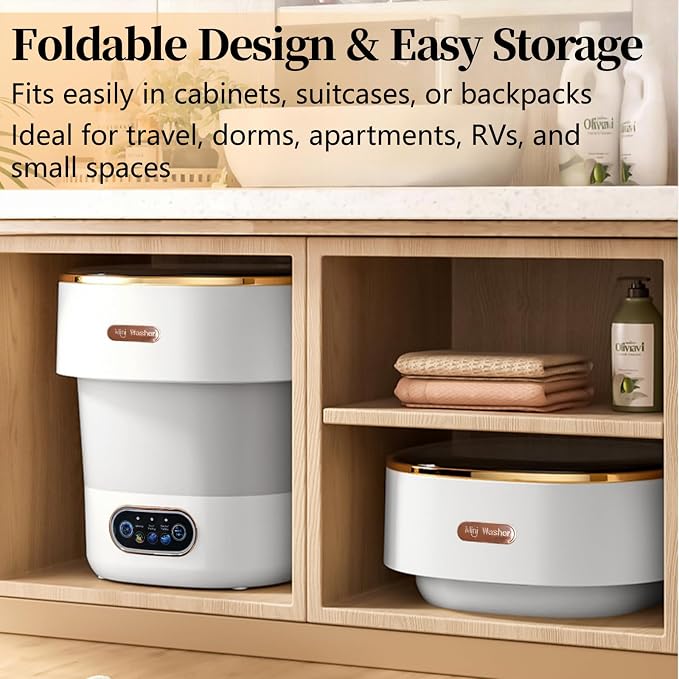 Foldable Mini Laundry Machine With Spiner