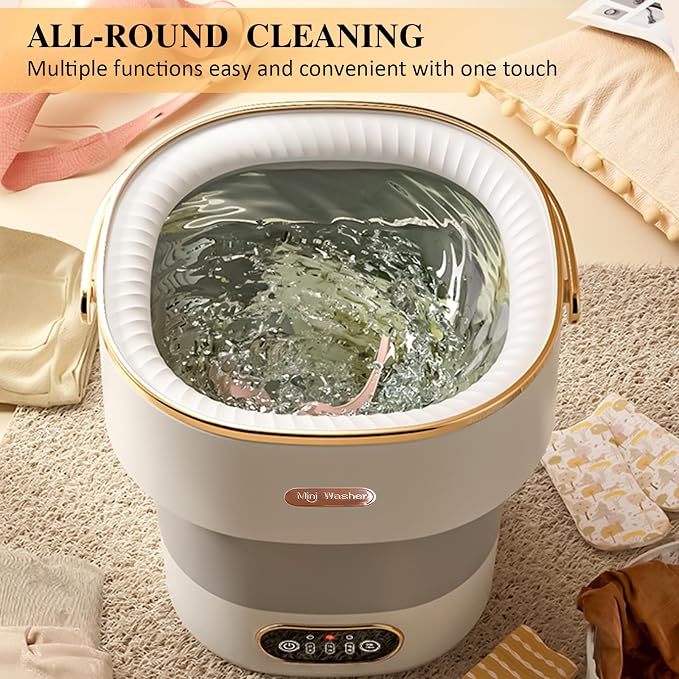 Foldable Mini Laundry Machine With Spiner