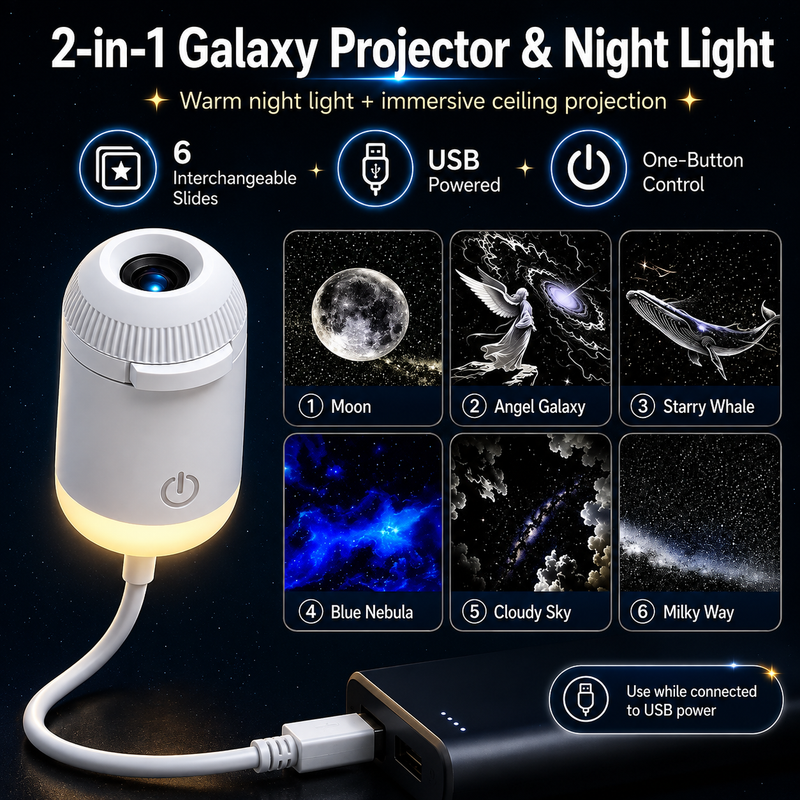 Portable Mini USB Starry Sky Projection Lamp | Make Room Perfect