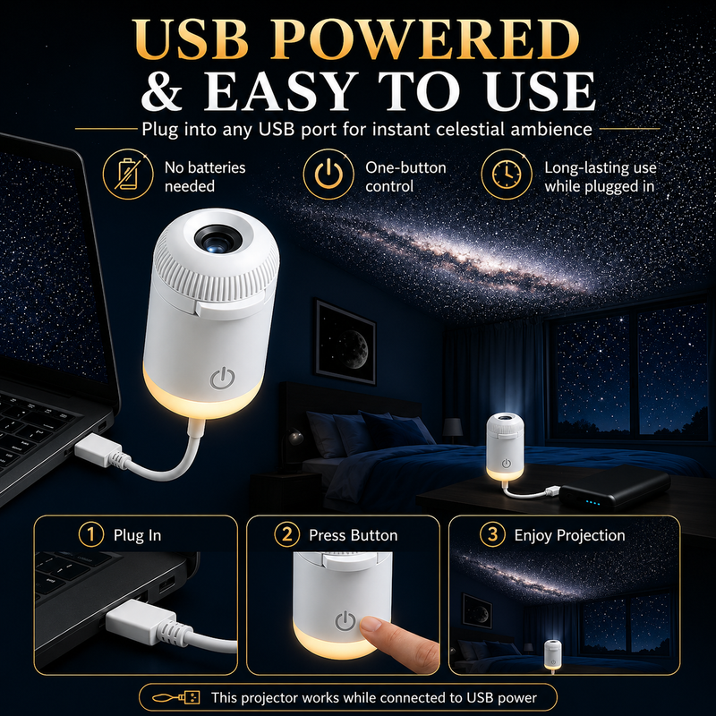 Portable Mini USB Starry Sky Projection Lamp | Make Room Perfect