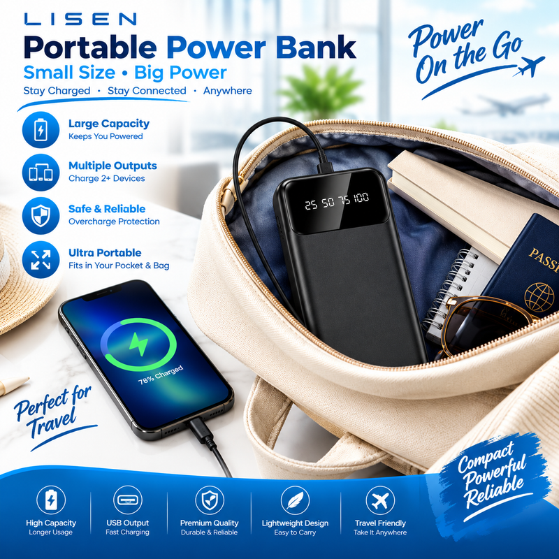 30000mAh Fast Charging Power Bank | بنك طاقة بسعة 30000 مللي أمبير في الساعة مع خاصية الشحن السريع