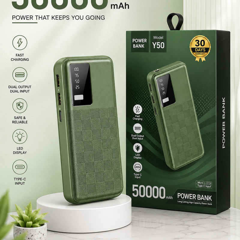 50000mAh Power Bank – Fast Charging Portable Charger for Phones, Tablets & Laptops