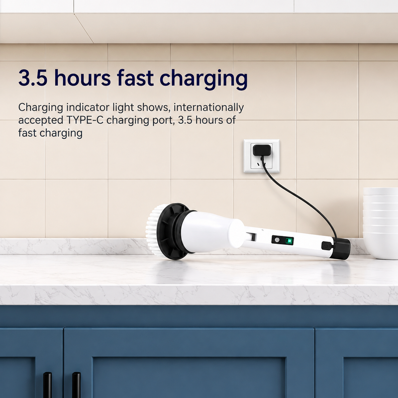 Electric Cleaning Brush With Stand | 10 in 1 Cordless Shower Scrubber