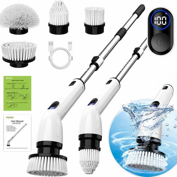 Electric Cleaning Brush With Stand | 10 in 1 Cordless Shower Scrubber