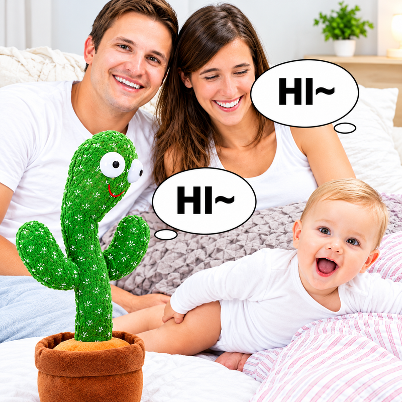 Dancing Talking Cactus Toy & Repeat What You Say | لعبة الصبارة الراقصة والمتحدثة التي تكرر ما تقوله