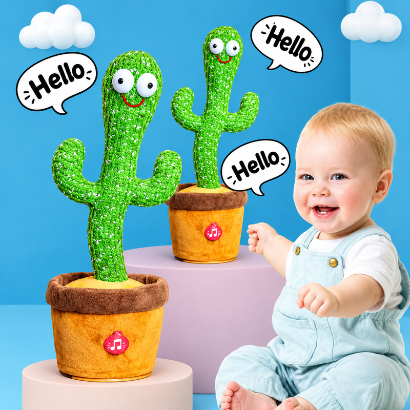 Dancing Talking Cactus Toy & Repeat What You Say | لعبة الصبارة الراقصة والمتحدثة التي تكرر ما تقوله