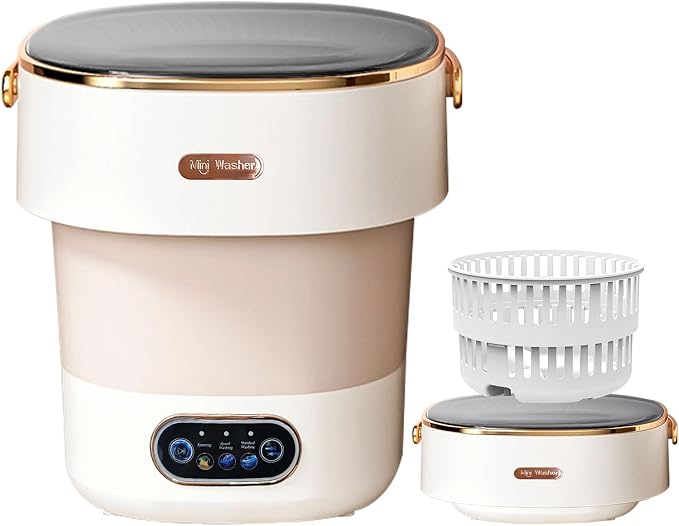 Foldable Mini Laundry Machine With Spiner